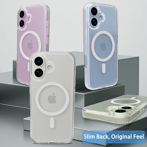 Classic Hybrid Magnetic iPhone 17 Case Phone Case Cover, Screen Protectors X1, Compatible with Magsafe, Anti Yellowing,Slim,Shockproof, Protective (Transparent Crystal, iPhone 17) - color: Transparent Crystal, size: iPhone 17