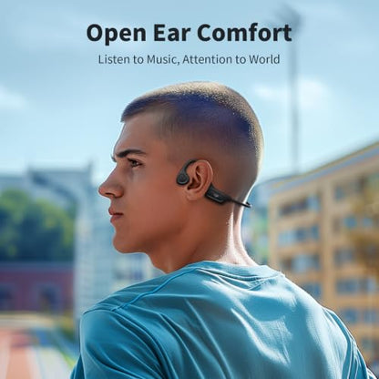 PSIER Bone Conduction Headphones, 2026 Upgrade Bluetooth 6.0 Open-Ear Design, 10-Hour Playtime, IPX5 Waterproof, 23g Ultra-Lightweight for Running, Cycling, Outdoor Sports - color: Matte Black