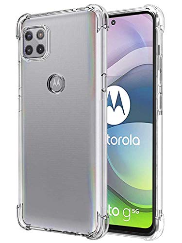 for Moto One 5G Ace Case, Moto G 5G Case, Slim Flexible TPU for Girls Women Airbag Bumper Shock Absorption Rubber Soft Silicone Case Cover Fit for Motorola Moto One 5G Ace (Clear) - color: Clear