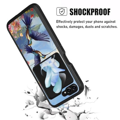 for Samsung Galaxy Z Flip 5 Case, Heavy Duty Dual Layer Hybrid Military Grade Shockproof Drop Folding Protective Cover for Samsung Galaxy Z Flip 5 5G 2023, Hummingbird - color: Hummingbird