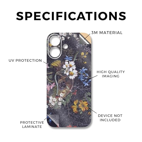 Glossy Glitter Phone Skin Compatible with Apple iPhone 17 - Midnight Blossom - Premium 3M Vinyl Protective Wrap Decal Cover - Easy to Apply | Crafted in The USA by MightySkins - color: Midnight Blossom, size: iPhone 17 (Back Wrap), style: Glossy Glitter F