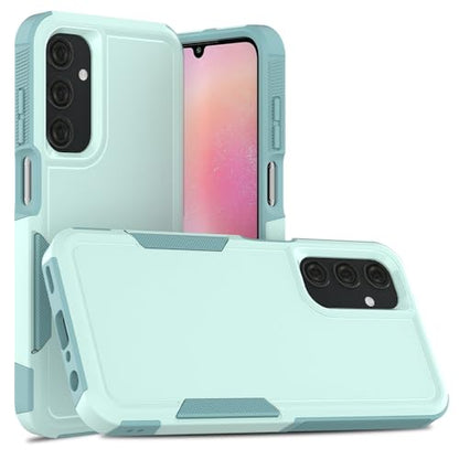 for Samsung Galaxy A25 5G Case: Dual Layer Protective Heavy Duty Cell Phone Cover Shockproof Rugged with HD Screen Protector - Military Protection Bumper Tough - Samsung Galaxy A25 5G 2024, Green - color: Mint Green (PC) + Mint Green (TPU)