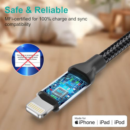 6 Inch Short Lightning Cable Fast Charging 0.5FT USB to Lightning Cable - size: 0.5FT