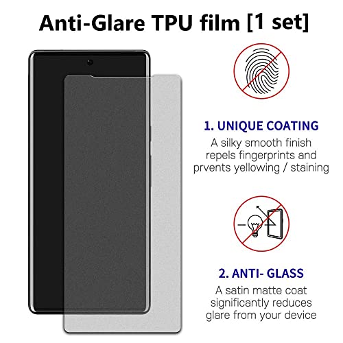 [2SET 9PCS] [Self Healing Film 1set] [Anti Glare Film 1set] [3D Carving Lens Protector] Galaxy Z Fold 4 5G 2022 Screen Protector with Hinge Protector Clear Matte screen protector Scratch Resistant HD Clear Case Friendly [Perfect Fit for foldable Screen] F