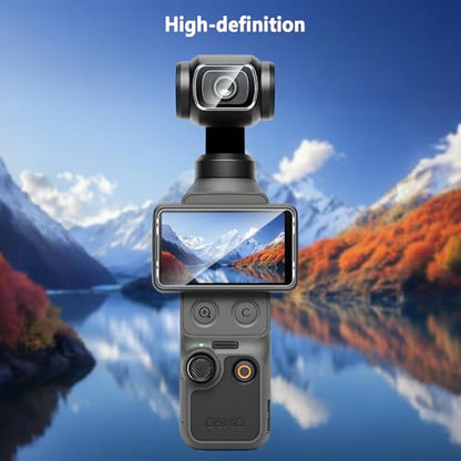 3+3 Pack for DJI Osmo Pocket 3/Pocket 4 Screen Protector + Camera Lens Protector, HD Clear Tempered Glass, Anti-fingerprint, Anti Scratch, Case Friendly for DJI Osmo Pocket 3 Tempered Glass - size: GH3+3-DJI Osmo Pocket 3-US