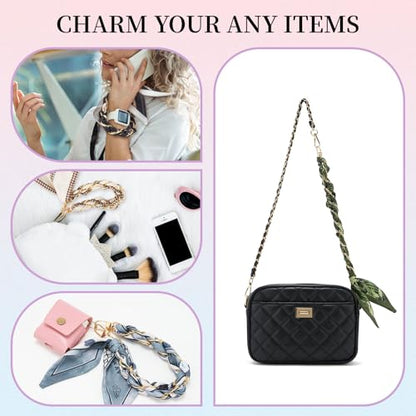 ZOOEASS Phone Wrist Lanyard Gold Metal Scarf Phone Charm Strap with Tether Tab Women Phone Chain Accessories for Handbags - color: Style 4