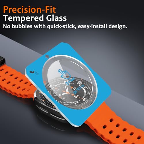 Amizee Metal Case for Galaxy Watch Ultra (2025/2024) 47mm, Black/White - color: Black/White, size: Galaxy Watch Ultra (2025/2024) 47mm