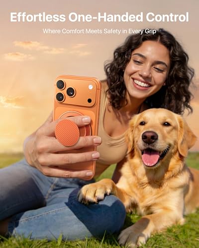 andobil [2026 Ultra-Thin] Magnetic Phone Ring Grip for MagSafe, Orange - color: Orange Carbon Fiber