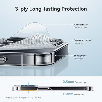 CASEKOO for iPhone 14 Case/iPhone 13 Case Crystal Clear, [Never Yellow Technology] [Military-Grade Protection] Transparent Slim Cover Women Men Phone Case 6.1 inch, Clear | Military-Grade Protection, Transparent Slim Shockproof Cover, Women Men for iPhone