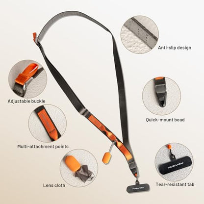 PGYTECH LinkGo Phone Strap, Quick Release Crossbody Lanyard & Lens Cloth - color: Webbing-bohemian