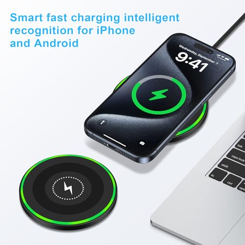Samsung Wireless Charger Android Charger Fast Charging Pad Wireless Phone Charger Android Charging Station Mat for Samsung Galaxy S25 Ultra S25 Edge S24 S23 S22 S21, iPhone 17 Pro Max Air 16e 15 14 13