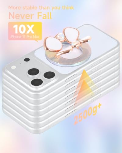 [2026 All-New] for MagSafe Clover Phone Grip, Glitter White - color: White Clover