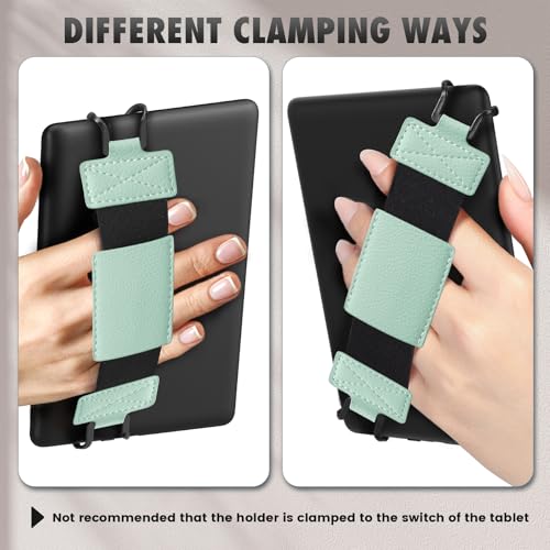 MoKo Soft Hand Strap for 6-8" Kindle eReaders Fire Tablet, Agave Green - color: Lychee Tequila Green, style: Soft Pu Strap