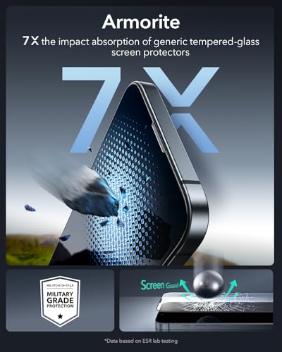 ESR 6 Pack for iPhone 17e/16e/14/13/13 Pro Screen Protector, Armorite - size: iPhone 17e/16e/14/13/13 Pro 6.1 inch (Pack of 2)