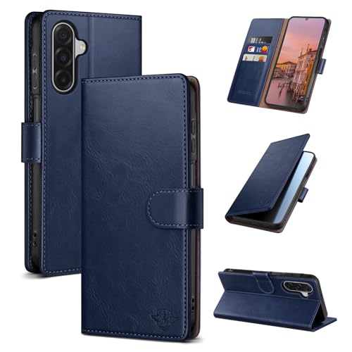 Wallet Case for Samsung Galaxy A17 5G, Blue | RFID-Blocking Card Holder, Kickstand, Magnetic Closure, PU Leather Folio Flip Cover, Protective Women Men Cases - color: Blue, size: SamsungGalaxy A17