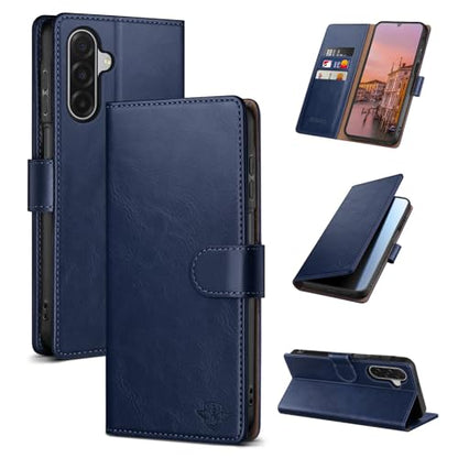 Wallet Case for Samsung Galaxy A17 5G, Blue | RFID-Blocking Card Holder, Kickstand, Magnetic Closure, PU Leather Folio Flip Cover, Protective Women Men Cases - color: Blue, size: SamsungGalaxy A17