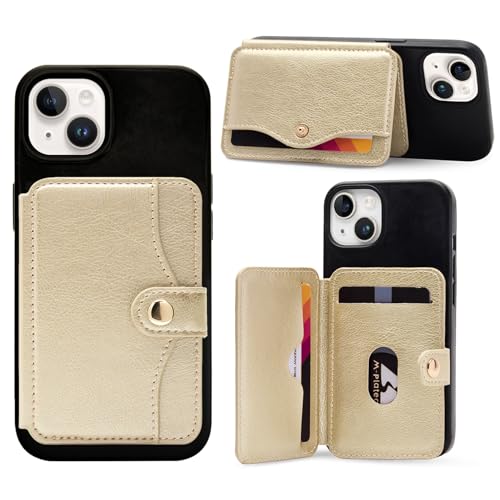 Cell Phone Purse With Slim Adhesive,Phone Wallet Stick on for Cases - color: Gold