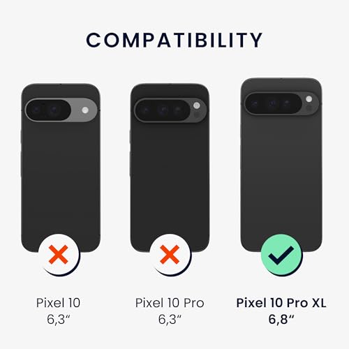 kalibri Aramid Fiber Case Compatible with Google Pixel 10 Pro XL - Case Super Slim Strong Protective Phone Cover - Black Matte - size: Pixel 10 Pro XL