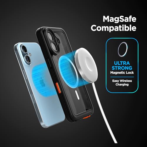 Encased for iPhone 16 Plus Waterproof Case with Belt Clip Holster [Military Grade] Shockproof, Full-Body Phone Cover with Built-in Screen Protector (Compatible with MagSafe) - size: iPhone 16 Plus
