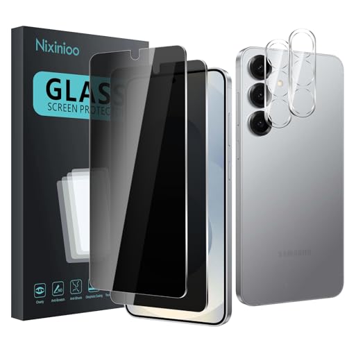 2 Pack Privacy Screen Protector for Samsung Galaxy S25 Plus / S25+ With 2 Pack Camera Lens Protector, Anti Spy Tempered Glass Film, 9H Hardness, Black Protector, Anti-Scratch, Bubble Free - size: Galaxy S25 Plus/S25+ FK22