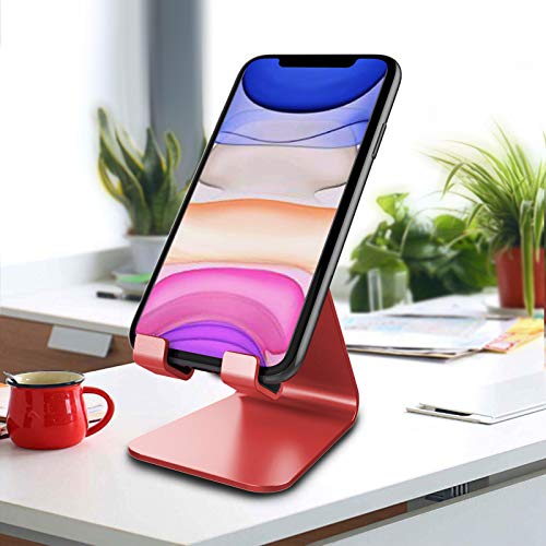 CreaDream Phone Stand Holder, Aluminum Phone Stand for Desk - color: Red