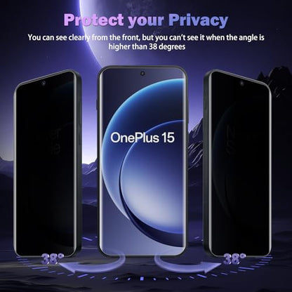 For One Plus 15 5G Privacy Screen Protector (2 Pack) - size: One Plus 15 5G 2P