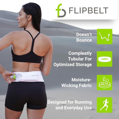 FlipBelt Classic Running Belt, Phone Holder for Running, Money Belt Pouch - color: Carbon, size: Small
