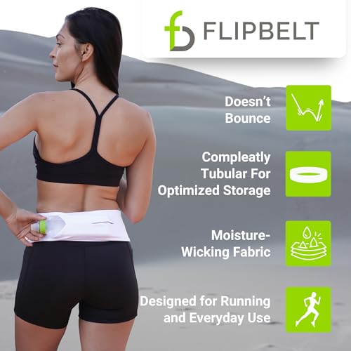 FlipBelt Classic Running Belt, Phone Holder for Running, Money Belt Pouch - color: Neon Punch, size: Small