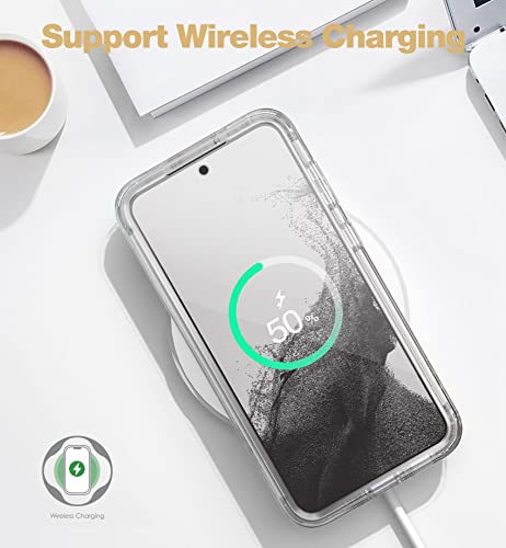 SURITCH for Samsung Galaxy S23 Plus Case, [Built-in Screen Protector] [Dual-Layer Protection ] Full Protection Shockproof Rugged Bumper Phone Cover for Samsung S23 Plus 6.6 Inch - Black Marble - color: Black Marble
