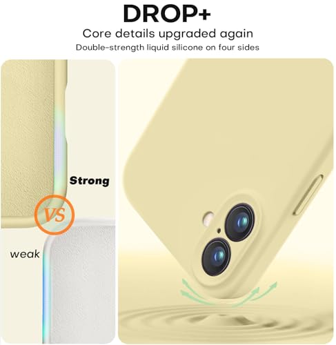 Vooii Compatible with iPhone 16 Plus Case, Liquid Silicone Upgrade [Camera Protection] [Soft Anti-Scratch Microfiber Lining] Shockproof Phone Case for iPhone 16 Plus 6.7 inch - Creamy Yellow - color: Creamy Yellow, size: iPhone 16 Plus