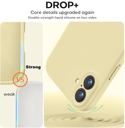 Vooii Compatible with iPhone 16 Plus Case, Liquid Silicone Upgrade [Camera Protection] [Soft Anti-Scratch Microfiber Lining] Shockproof Phone Case for iPhone 16 Plus 6.7 inch - Creamy Yellow - color: Creamy Yellow, size: iPhone 16 Plus