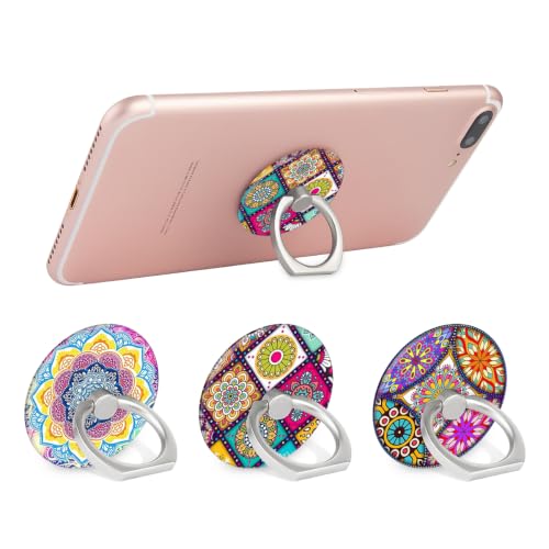 Bonoma Cell Phone Ring Holder Stand,3- Pack Colorful Mandala - color: Colorful Mandala