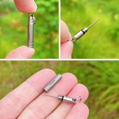 Titanium SIM Card Tray Removal Tools, Eject Pins Tools, Ejector Pins Needle Remover, EDC Portable Key Pendant
