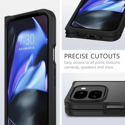 GUAGUA for Google Pixel 9 Pro Fold Case Translucent Matte Back Slim Anti-Scratch Shockproof Protective Phone Case for Google Pixel 9 Pro Fold 2 Case, Black