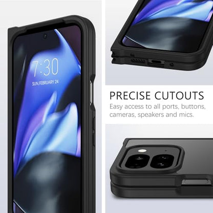 GUAGUA for Google Pixel 9 Pro Fold Case Translucent Matte Back Slim Anti-Scratch Shockproof Protective Phone Case for Google Pixel 9 Pro Fold 2 Case, Black
