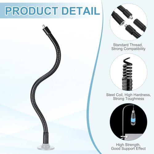 PATIKIL 2Pcs 9" Gooseneck, 1/4" Male to 1/4" Male Thread Metal Universal Hose Flexible Arm Gooseneck Tube Extension Holder for Action Camera Phone Microphone, Black - size: 9 Inch