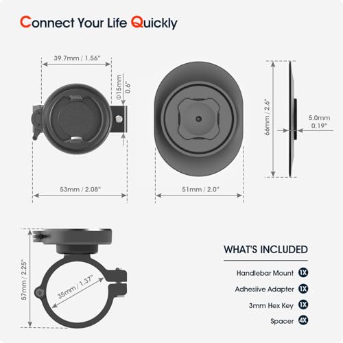 Bike Phone Mount, Universal Handlebar Holder for MTB Gravel Road E-Scooter - style: Dual-Clip Stem/Handlebar Mount