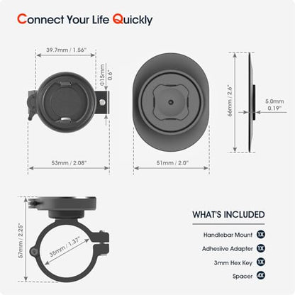 Bike Phone Mount, Universal Handlebar Holder for MTB Gravel Road E-Scooter - style: Dual-Clip Stem/Handlebar Mount