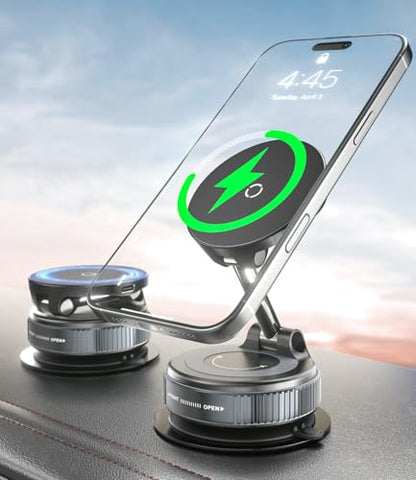 CloudValley 15W MagSafe Vacuum‑Suction Magnetic Car Charger Phone Holder - style: Charger Mount