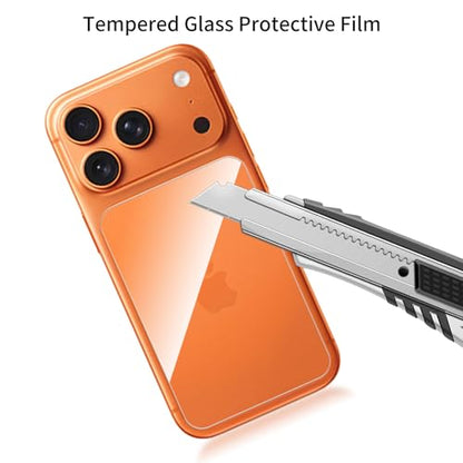 3 Pack Glass Back Screen Protector Compatible for iPhone 17 Pro 6.3 inch 2025 [9H Hardness]-HD Back Tempered Glass, Scratch Resistant,Easy Install，rear glass protector - size: iPhone 17 Pro 6.3 inch