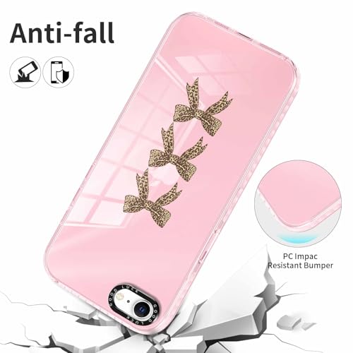 2 Pack Cute Cheetah Print Phone Case for iPhone 7/8 / SE 2020/2022 Pink Bow Case 4.7", Clear Coquette Fashion Luxury Leopard Pattern Design Girls Women Funda Shockproof Soft TPU Cover - color: Cheetah Print 04, size: iPhone 7 / 8 / SE 2020 / 2022