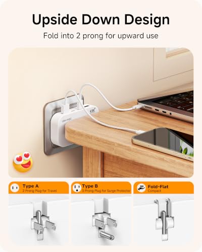 Flat USB Wall Plug, PD 45W Ultra Thin Foldable GaN III Fast Charger - size: PD45W (2A+2C)