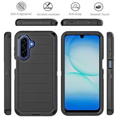 for Samsung Galaxy A17 Case with Belt Clip Holster & Kickstand, Heavy Duty 3-Layer Military Grade Rugged Full Body Protection Cover Case for Galaxy A17 5G (Black) - color: Black