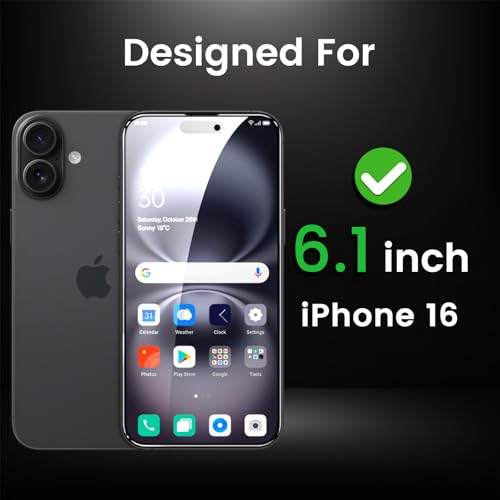 Romkasi 4 Pack Privacy Screen Protector for iPhone 16 6.1 Inch with 4 Pack Camera Lens Protector, Anti Spy Tempered Glass Film, Anti-Scratch, Touch Sensitive, Case Friendly - color: iPhone 16