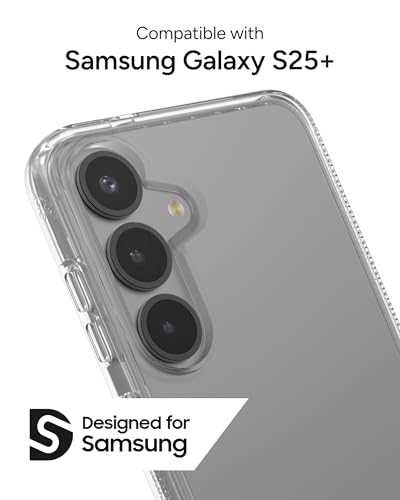ZAGG Crystal Palace Samsung Galaxy S25+ Case with Kickstand - Crystal Clear, 13ft Drop Protection, Anti-Yellowing, Graphene Reinforced, Wireless Charging Compatible, Anti-Scratch - size: Samsung Galaxy S25 Plus, style: Without Snap
