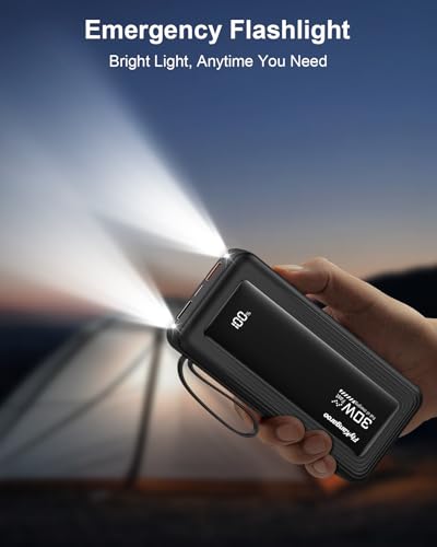 Portable Charger 27000mAh 30W Fast Charging Power Bank - color: Black, size: 27000Mah