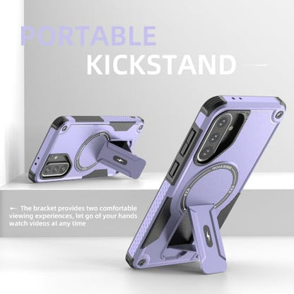 for Galaxy A37/A36-5G Case Military-Grade Dropproof Phone/Invisible Kickstand with MagSafe/HD Screen Protector, Protective Magnetic Phone Cover for Samsung Galaxy A37 4G/5G&A36 5G (Purple) - color: Purple