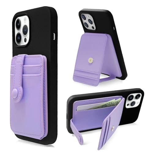 M-Plateau Phone Wallet Stick On – Adhesive Card Holder, Durable & Stylish Multi-Functional Wallet Attachment for Cell Phones, Secure and Slim with Adhesive(Lavender) - color: Lavender