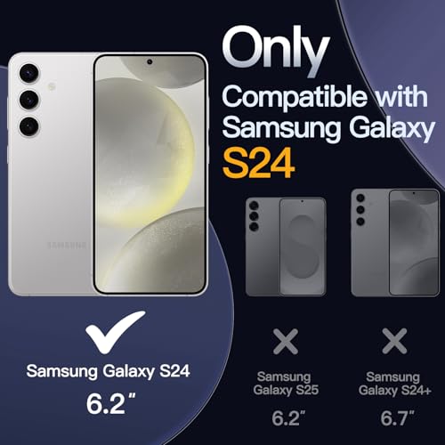 JETech Case for Samsung Galaxy S24, Anti-Yellowing, Clear | Shockproof Protection, Scratch Resistant Hard PC Back, Durable Transparent TPU Bumper - color: Clear, size: Galaxy S24