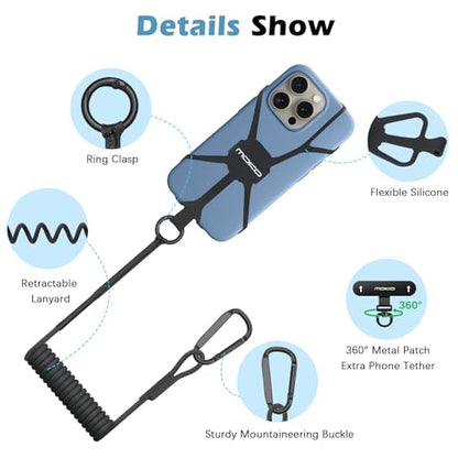 MoKo Retractable Anti-theft Phone Tether Phone Strap with Silicone Sleeve